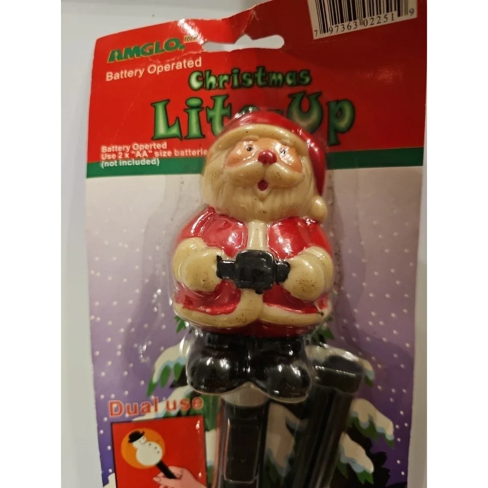 Amglo NIP Santa Claus Light-Up Stick Christmas Holiday Yard Indoor Outdoor Decor